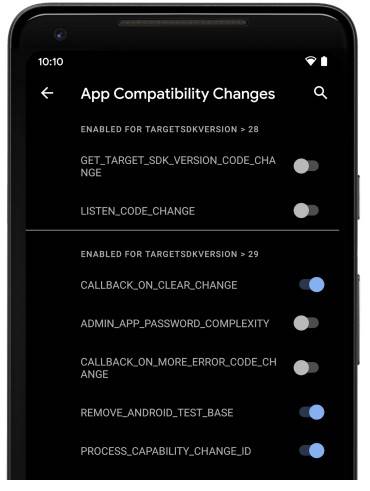 Android 11 Developer Preview App Compatibility Developer Option