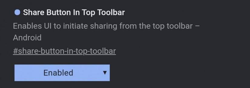 Chrome test adds a new share button to the top toolbar