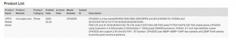 OPPO Find X2 Bluetooth SIG