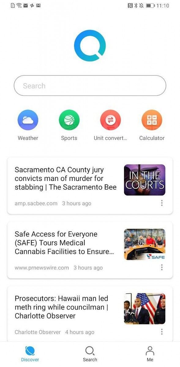 Huawei Search main page