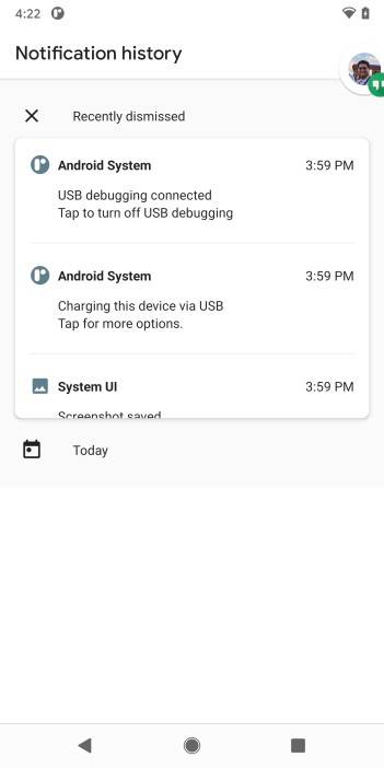 Android 11 Notification History