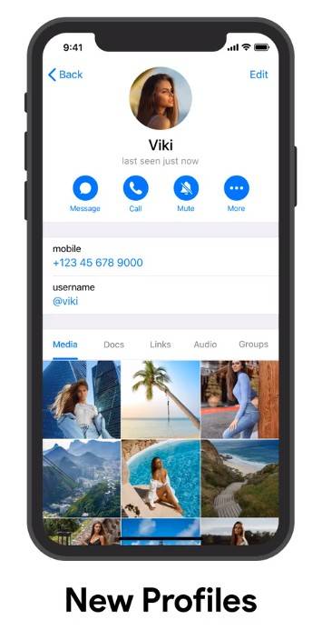 Telegram updated profiles