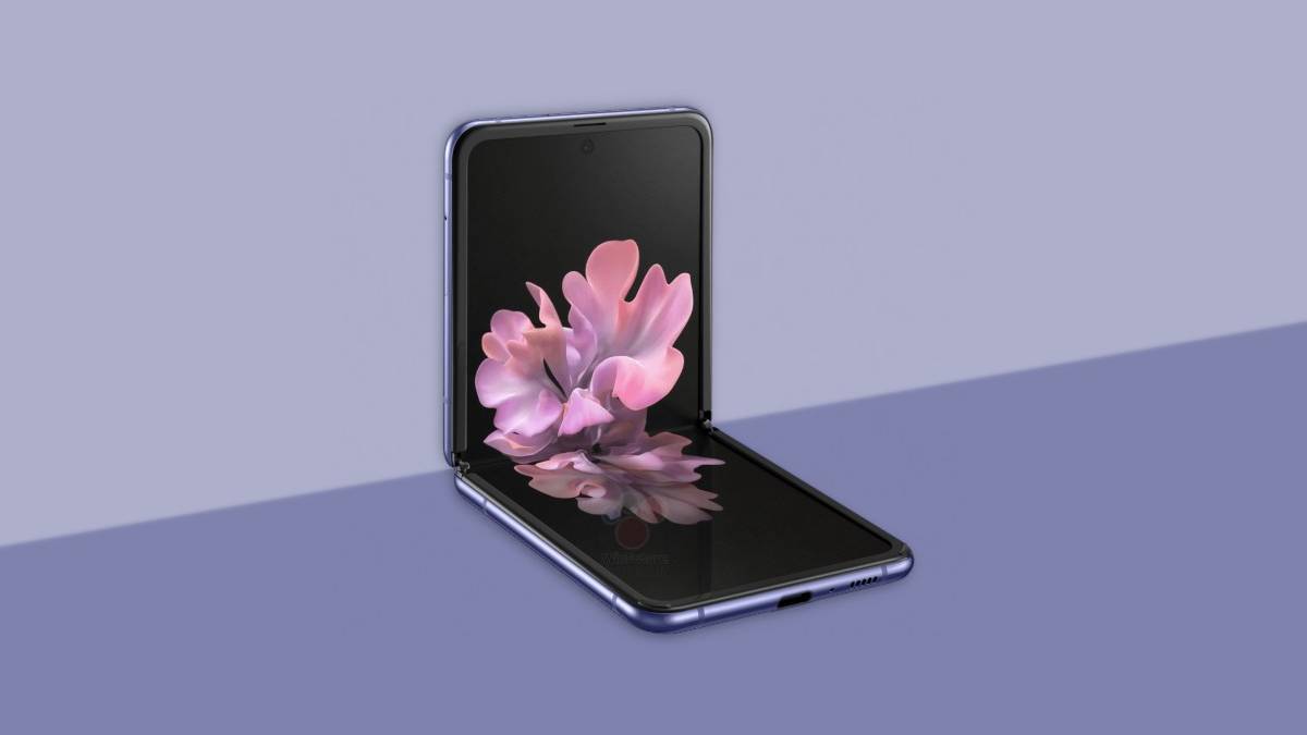 samsung galaxy z flip on purple background