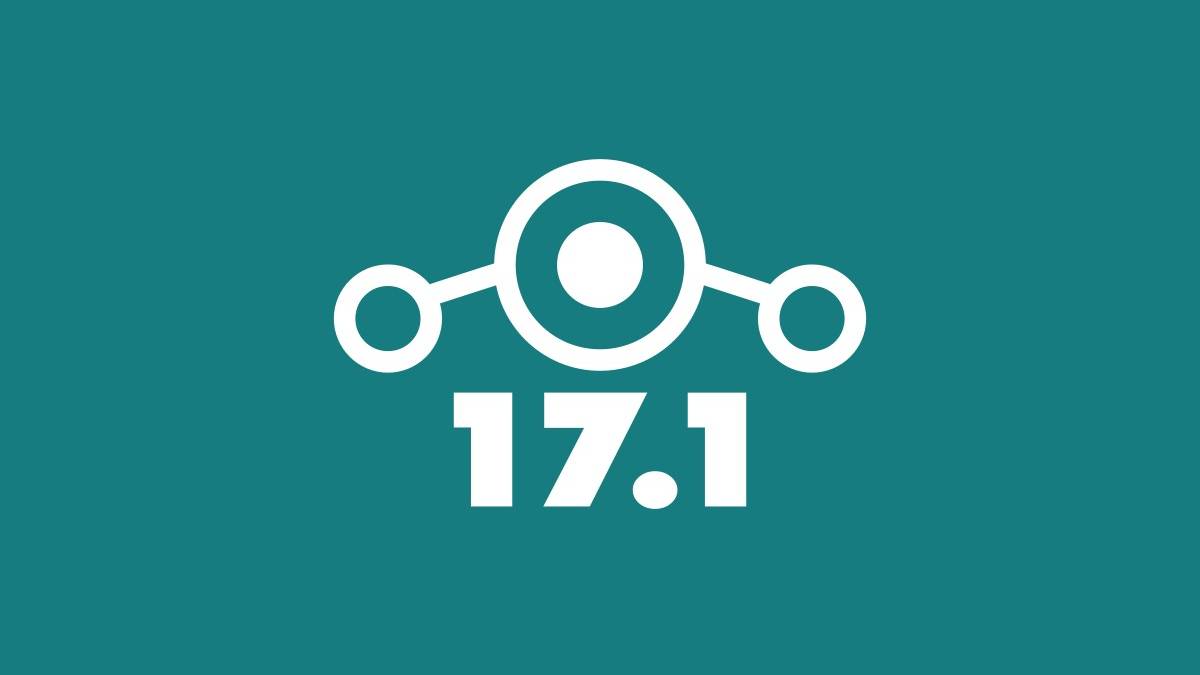 LineageOS 17.1 logo on blue background