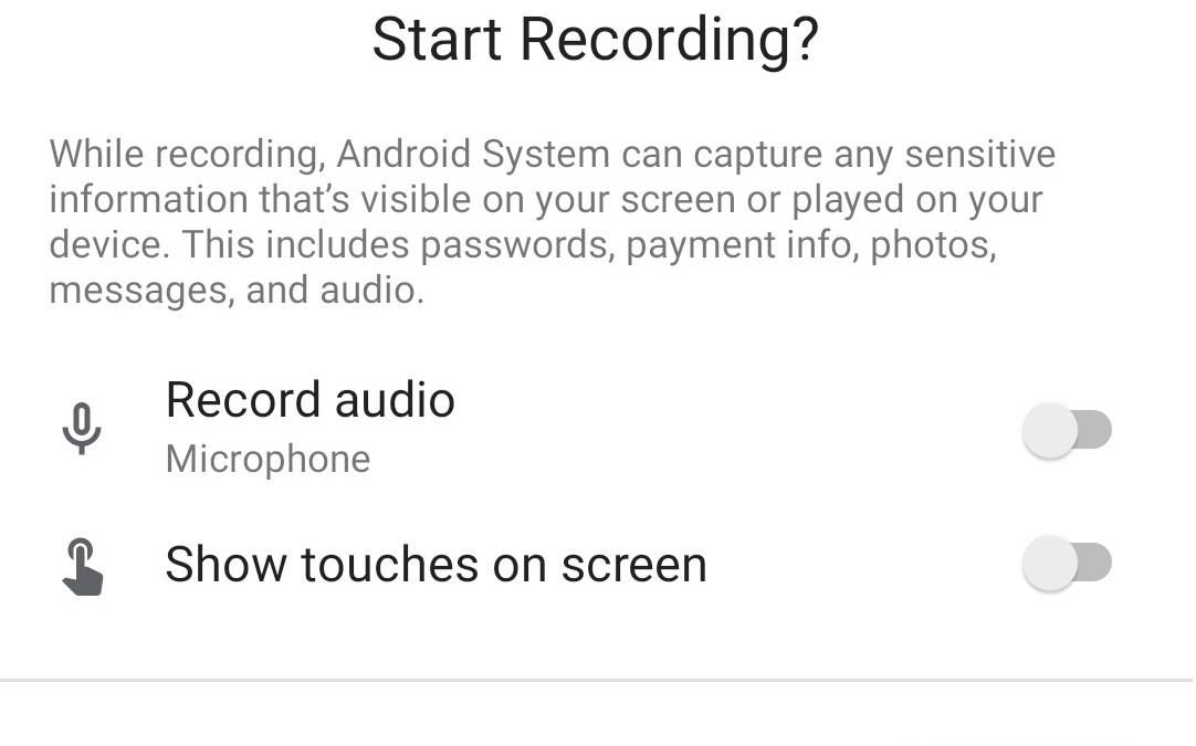 Android 11 screen recorder