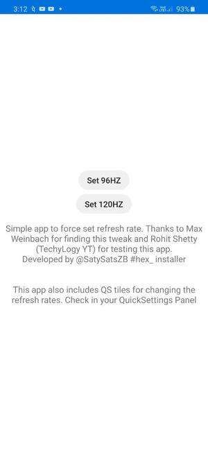 Galaxy S20 Force 96Hz