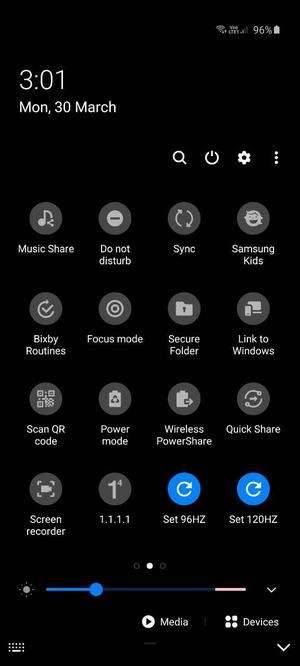 Galaxy S20 Force 96Hz