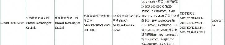 Honor 30S 3C listing