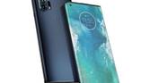 Motorola Moto Edge Plus product render showing blue version of the phone.