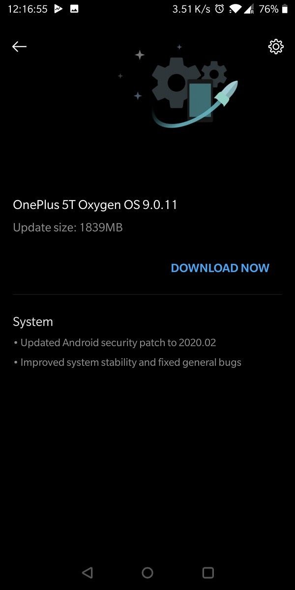 OxygenOS 9.0.11 for OnePlus 5T