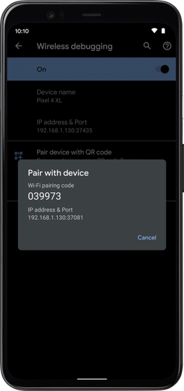 Wireless debugging in Android 11 Developer Preview 3