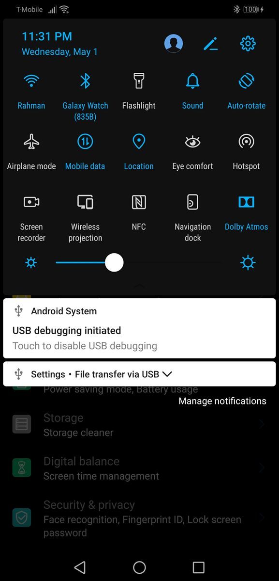 EMUI 9 dark theme