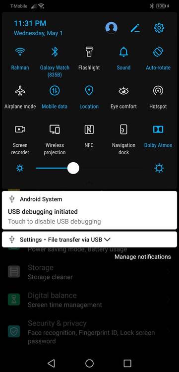 EMUI 9 dark theme