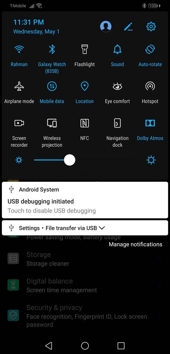 EMUI 9 dark theme