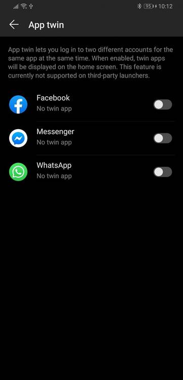 EMUI 9 and Magic UI 2 App Twin