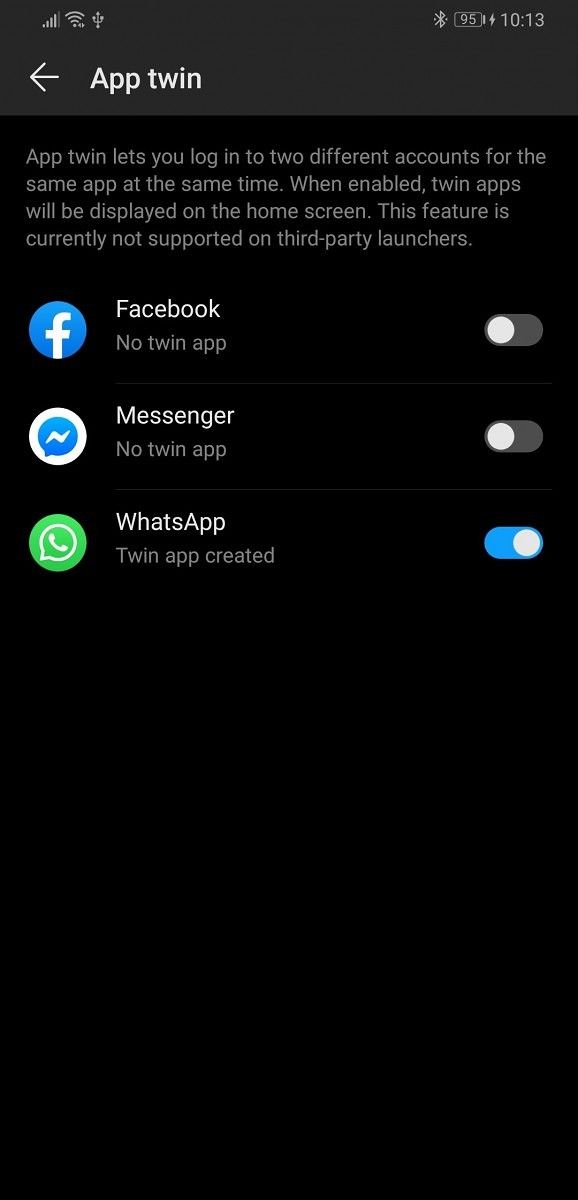 EMUI 9 and Magic UI 2 App Twin