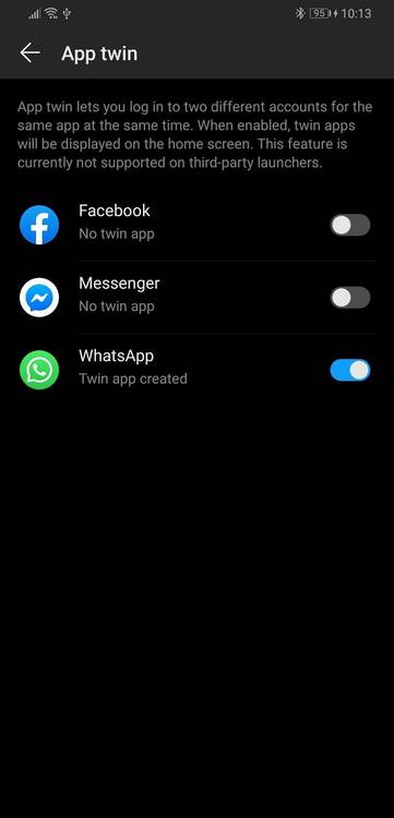 EMUI 9 and Magic UI 2 App Twin