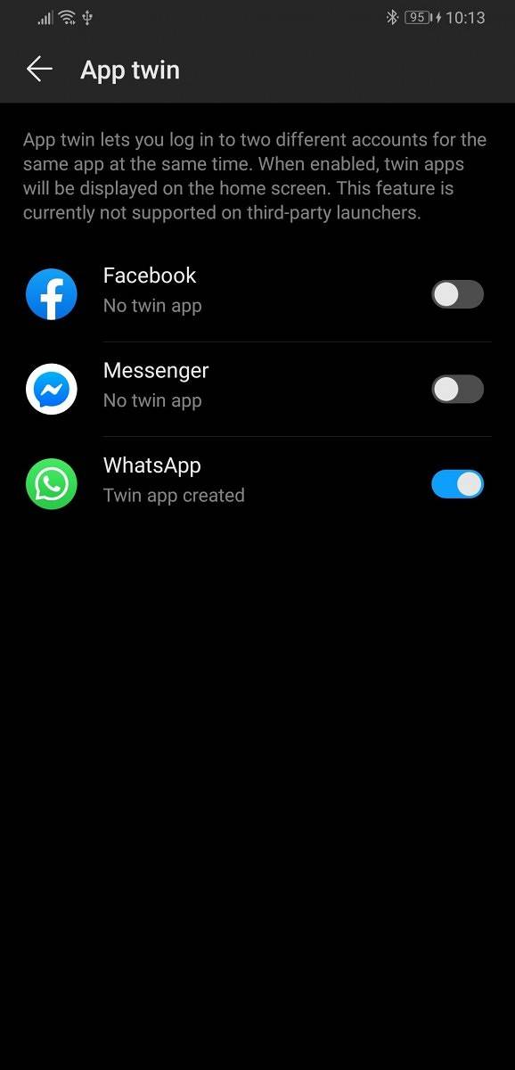 EMUI 9 and Magic UI 2 App Twin