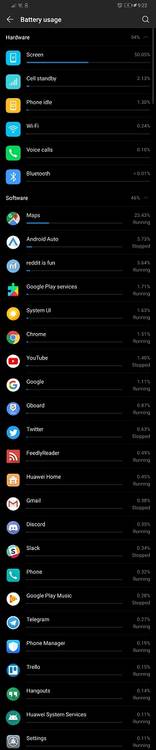 EMUI 9 and Magic UI 2 battery settings