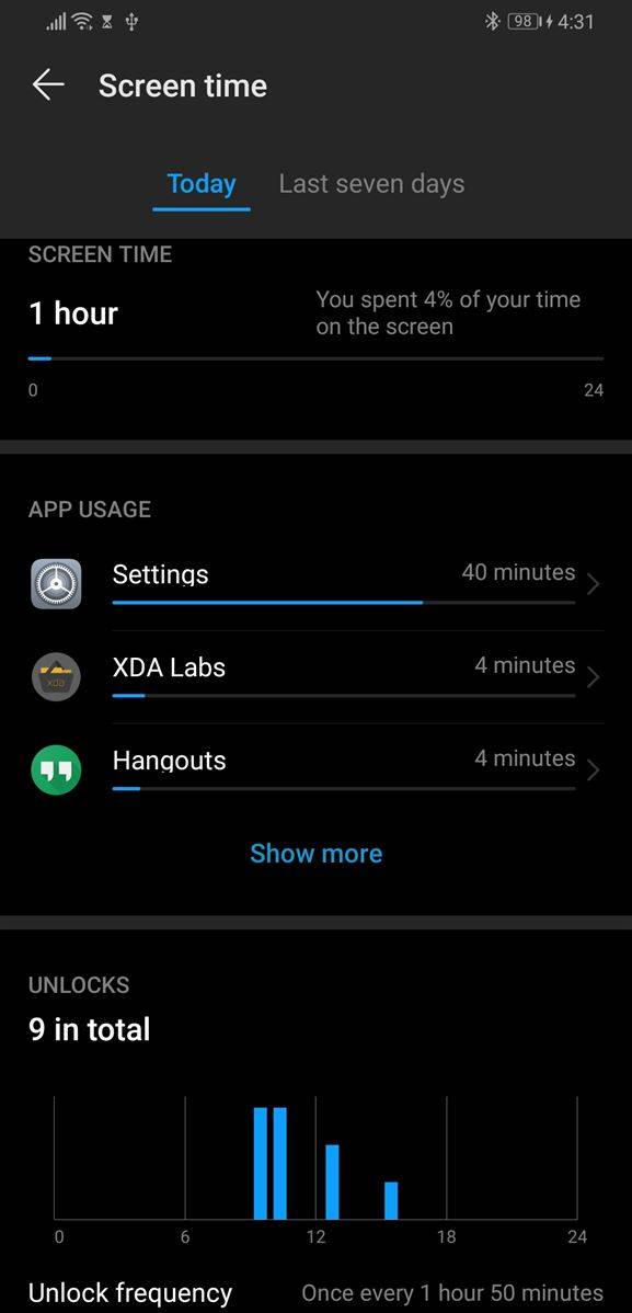 EMUI 9 and Magic UI 2 Digital Balance