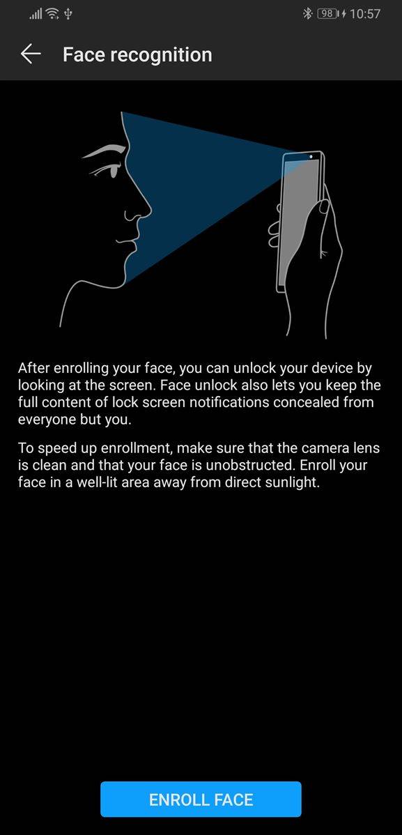 EMUI 9 and Magic UI 2 face recognition