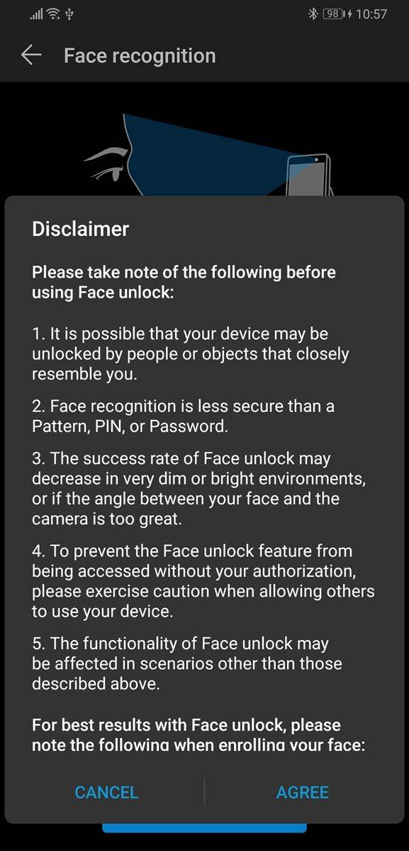EMUI 9 and Magic UI 2 face recognition