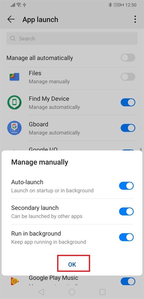 EMUI 9 and Magic UI 2 battery settings