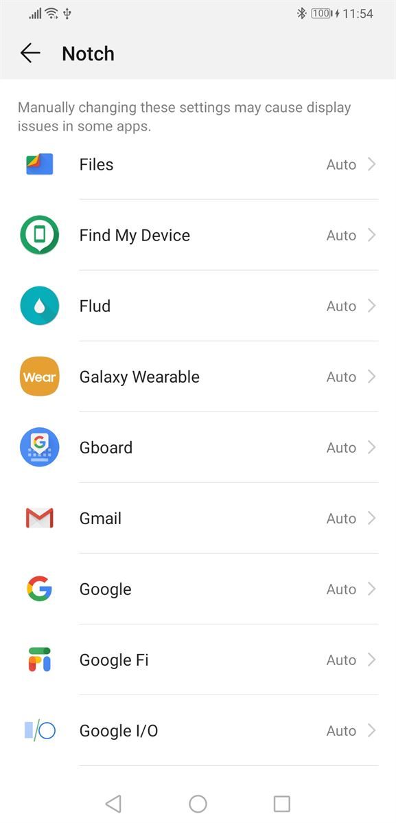 EMUI 9 and Magic UI 2 notch settings