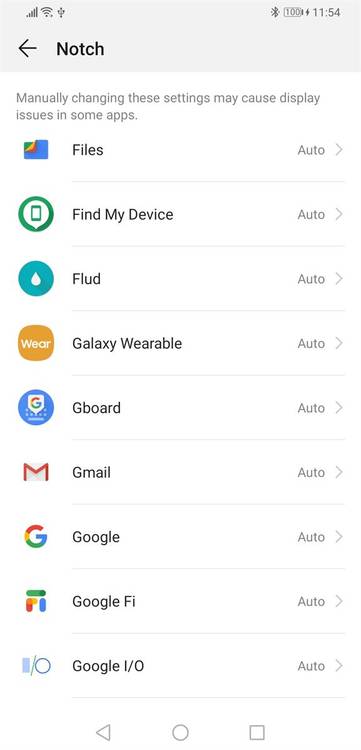 EMUI 9 and Magic UI 2 notch settings