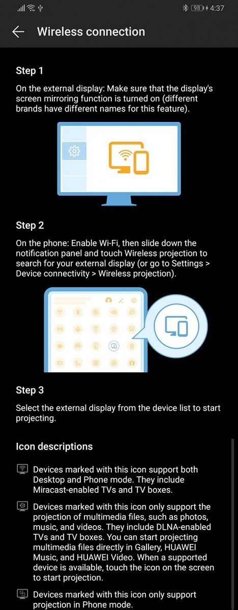 EMUI 9 and Magic UI 2 Easy Projection