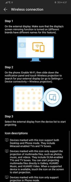EMUI 9 and Magic UI 2 Easy Projection