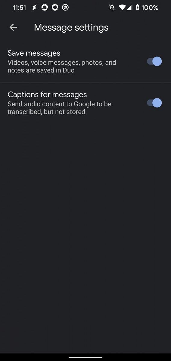 Google Duo Closed Captions
