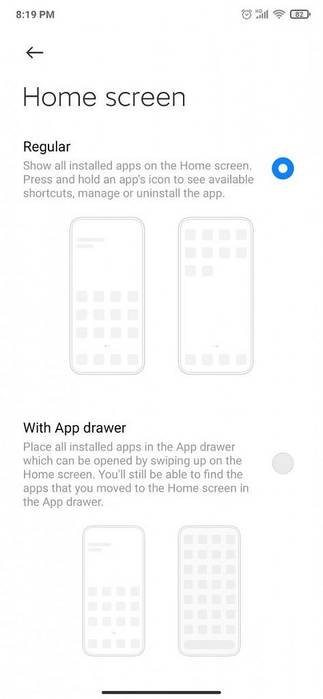 MIUI 12 app drawer poco launcher