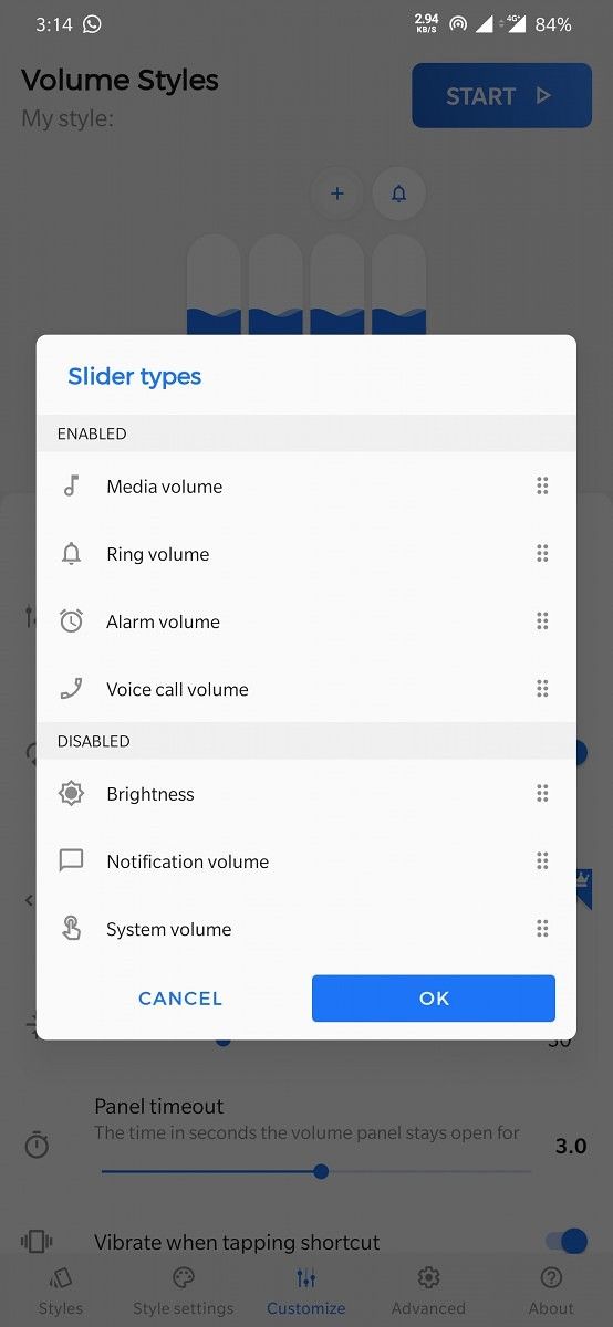 Volume Styles lets you theme Android's volume panel with different styles
