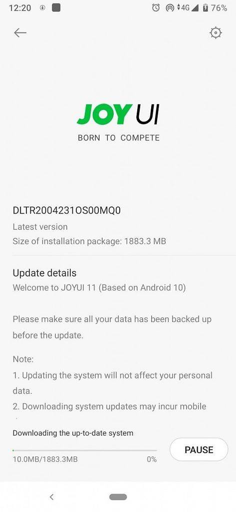 Black Shark 2 Pro JoyUI 11 update