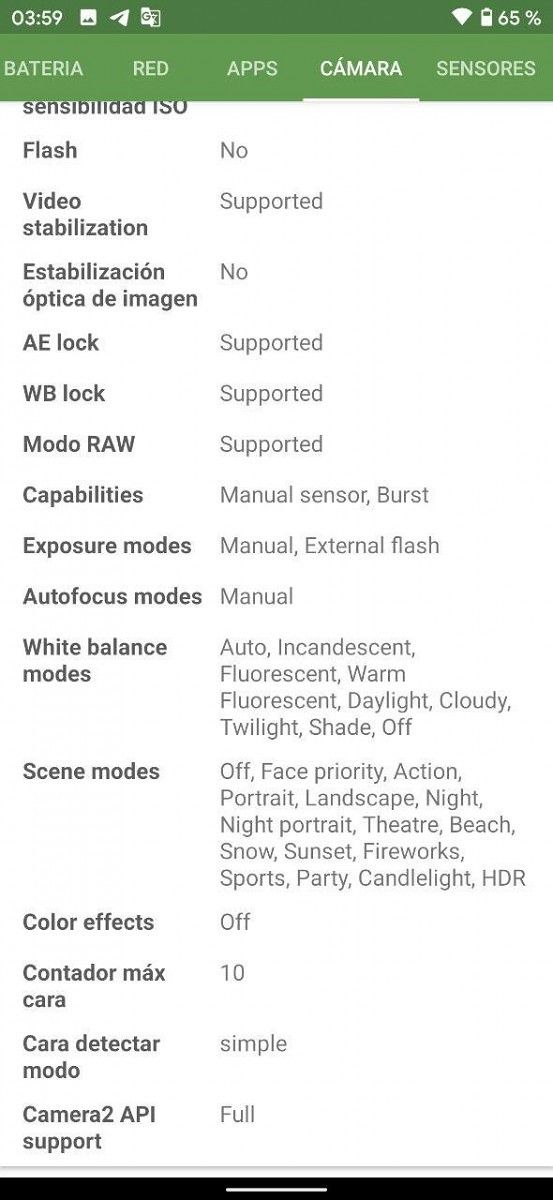 Google Pixel 4a front camera specifications