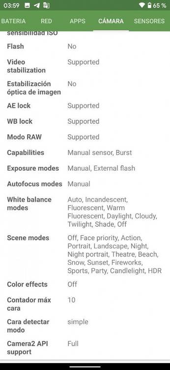 Google Pixel 4a front camera specifications