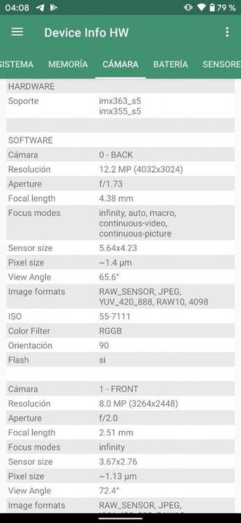 Google Pixel 4a camera specifications