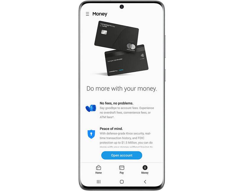 Samsung Pay app money graphic on phone
