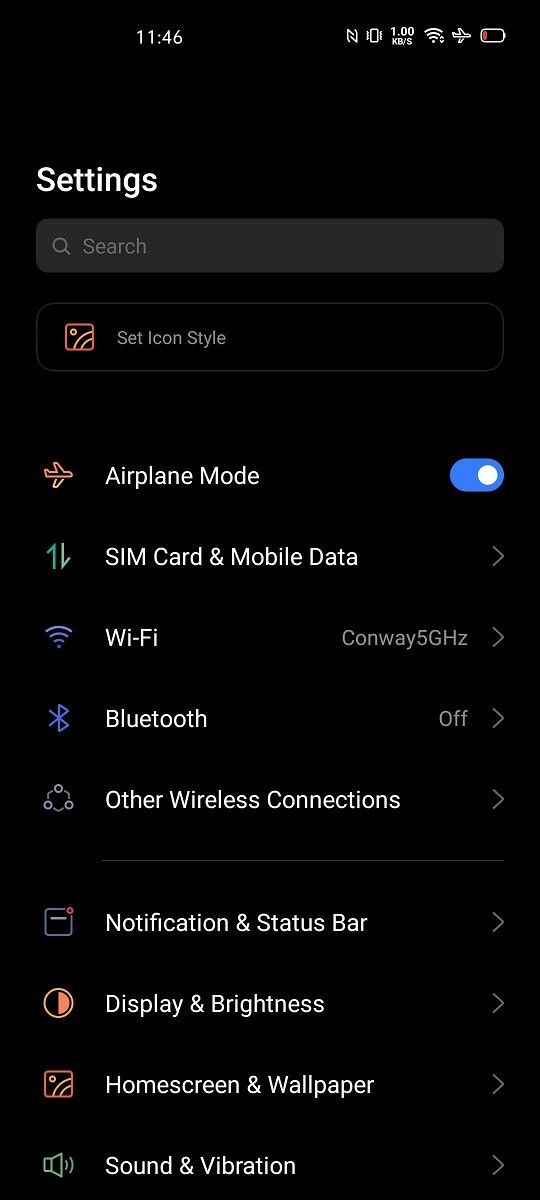 Realme UI on the Realme X50 Pro 5G