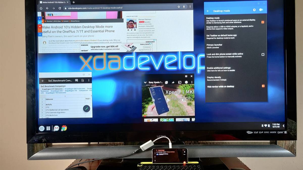 Taskbar 6.0 Samsung DeX-like desktop mode on Android 10