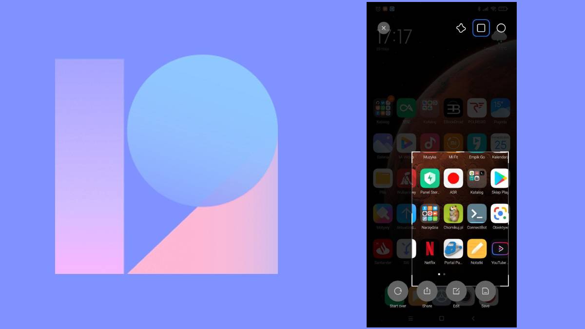 XIaomi MIUI 12 partial screenshot editor