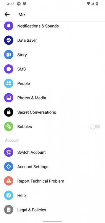 Facebook Messenger Android 11 Bubbles