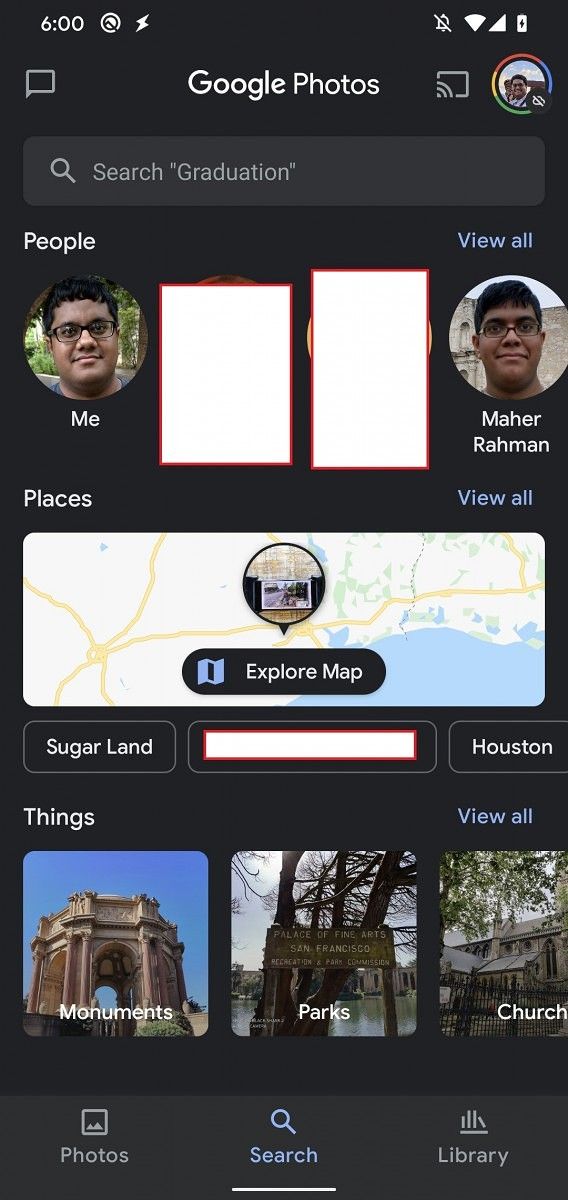 Google Photos Explore Map