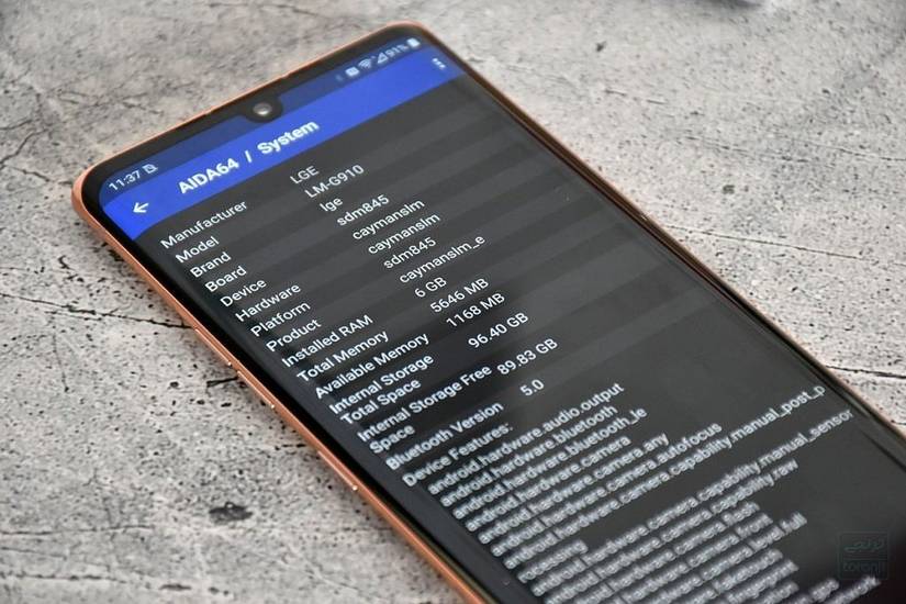 LG Velvet 4G with Qualcomm Snapdragon 845