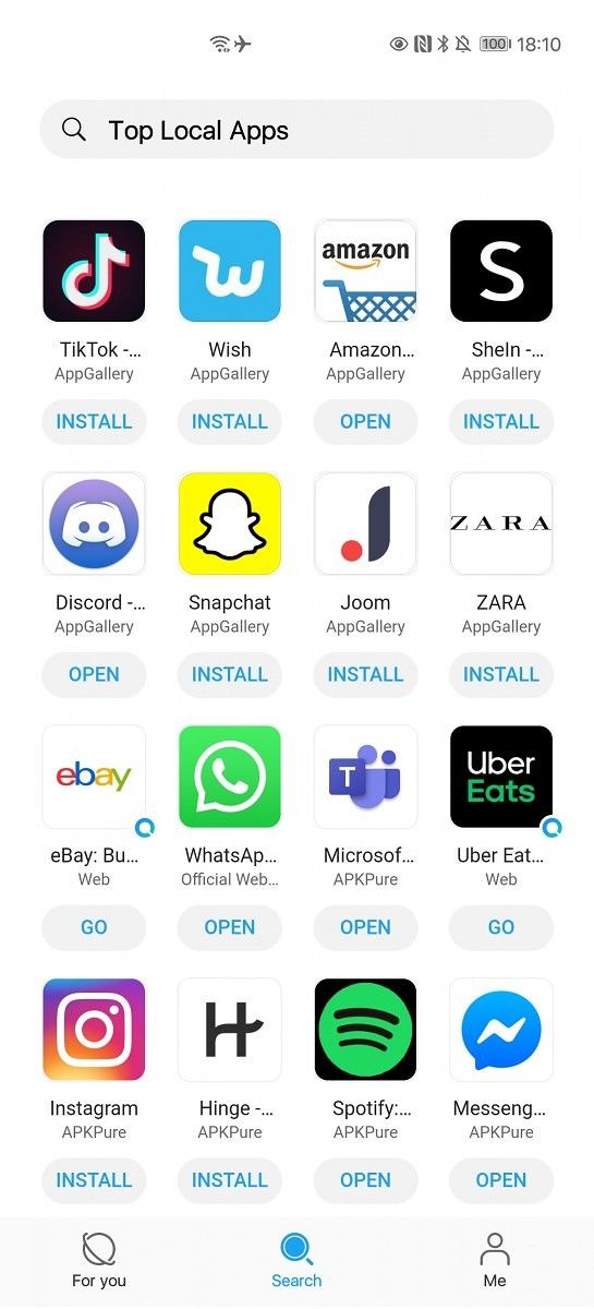 Petal Search find apps to download on Huawei smartphones