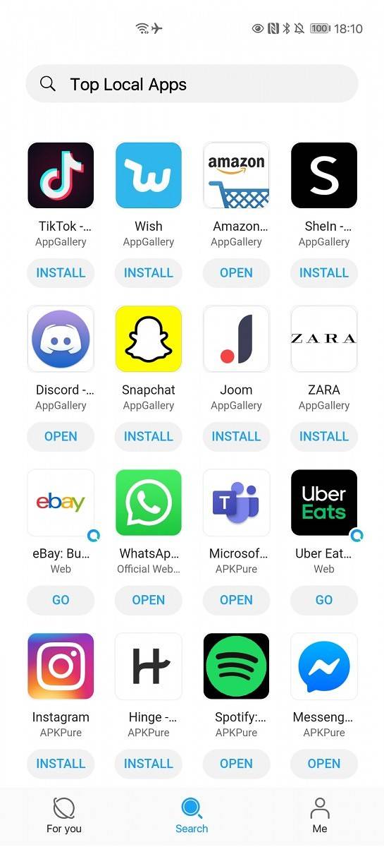 Petal Search find apps to download on Huawei smartphones