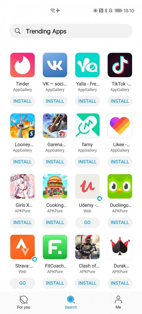 Petal Search find apps to download on Huawei smartphones