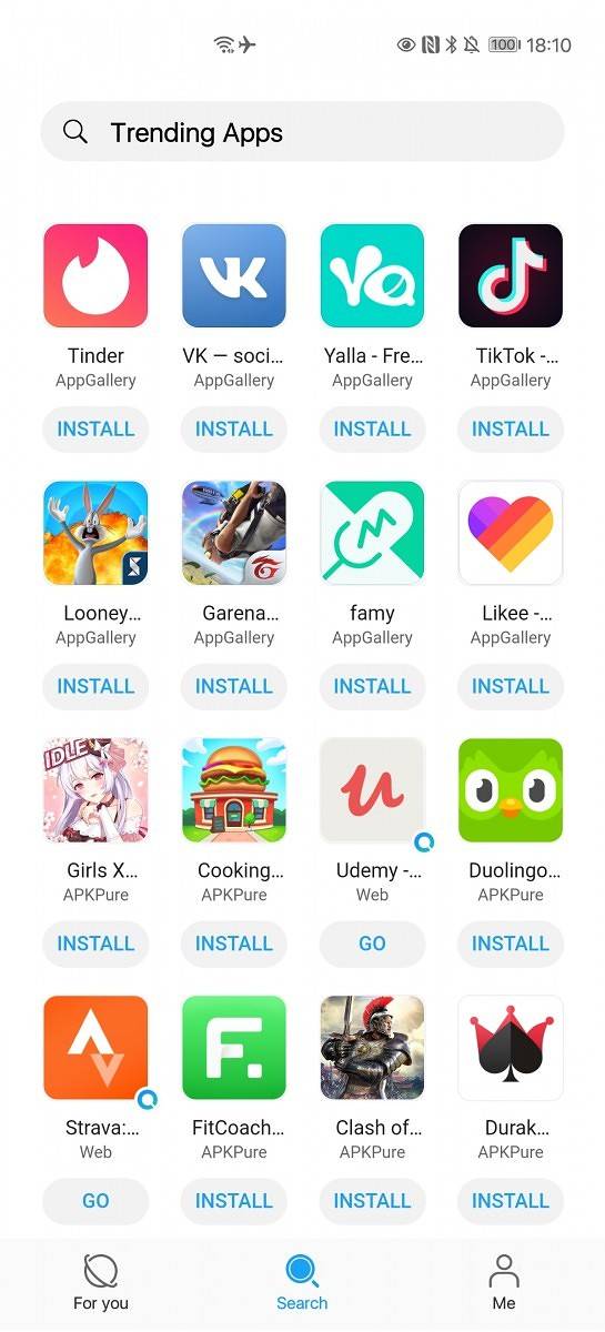 Petal Search find apps to download on Huawei smartphones