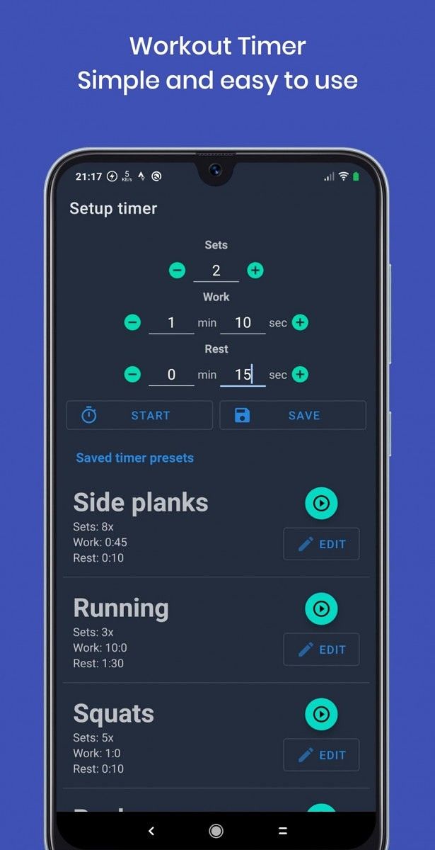 Workout Timer is a free Android app that helps you stay fit with ...